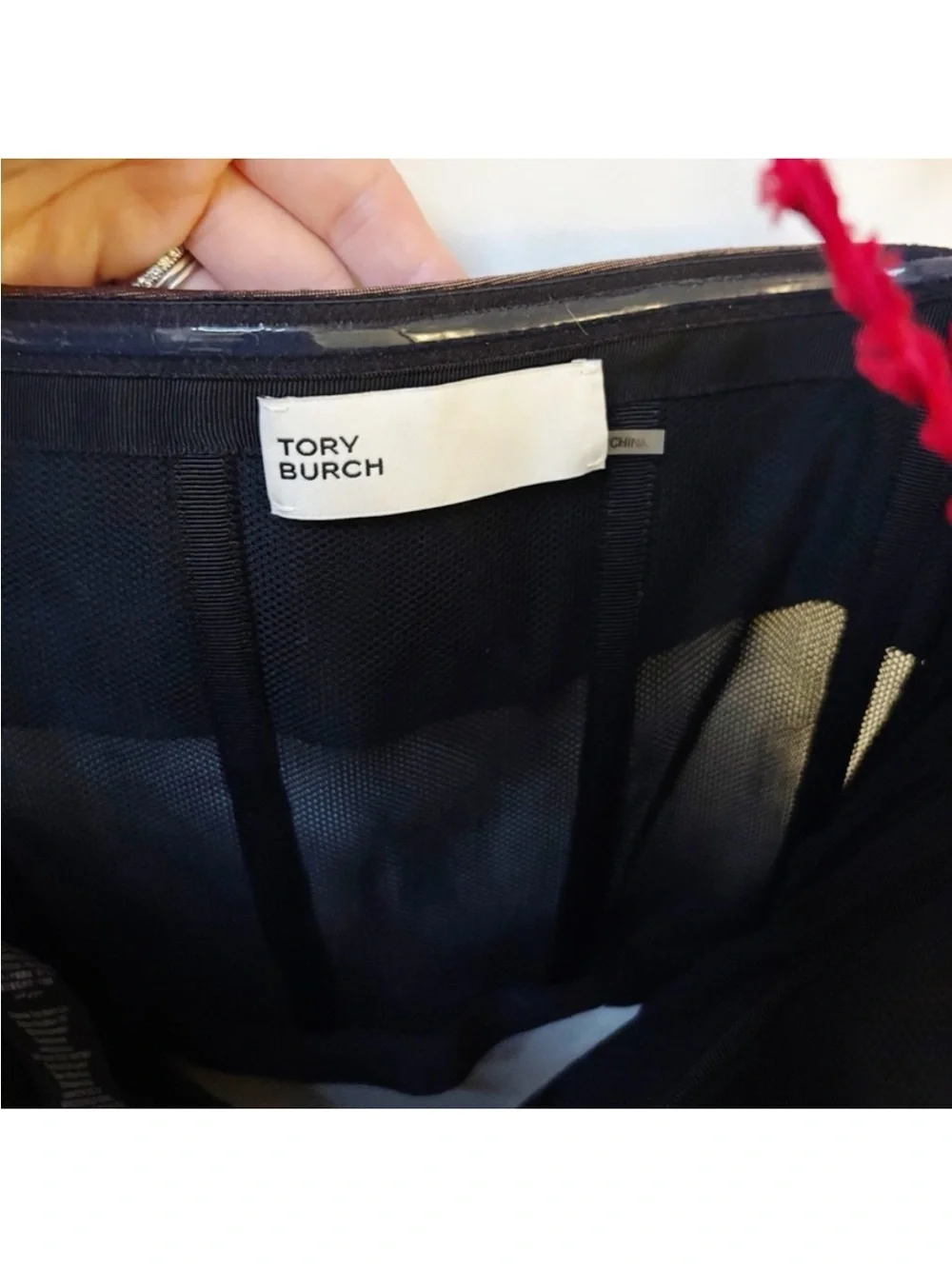 Tory Burch Lollipop Linen Beaded Strapless Bustier Top